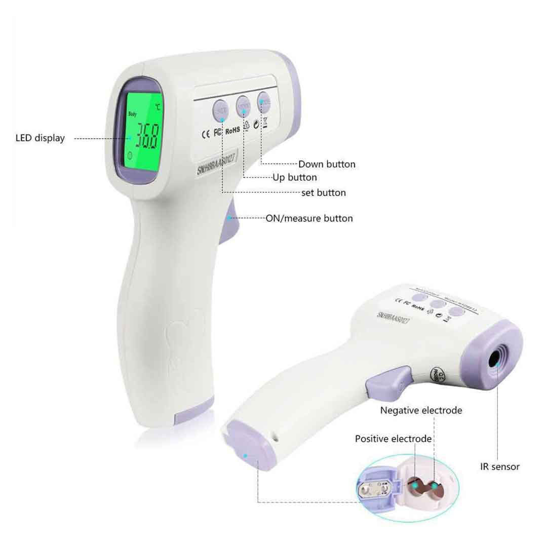 Hetieda No-Contact Infrared Thermometer Thermometer White 3M To Adult