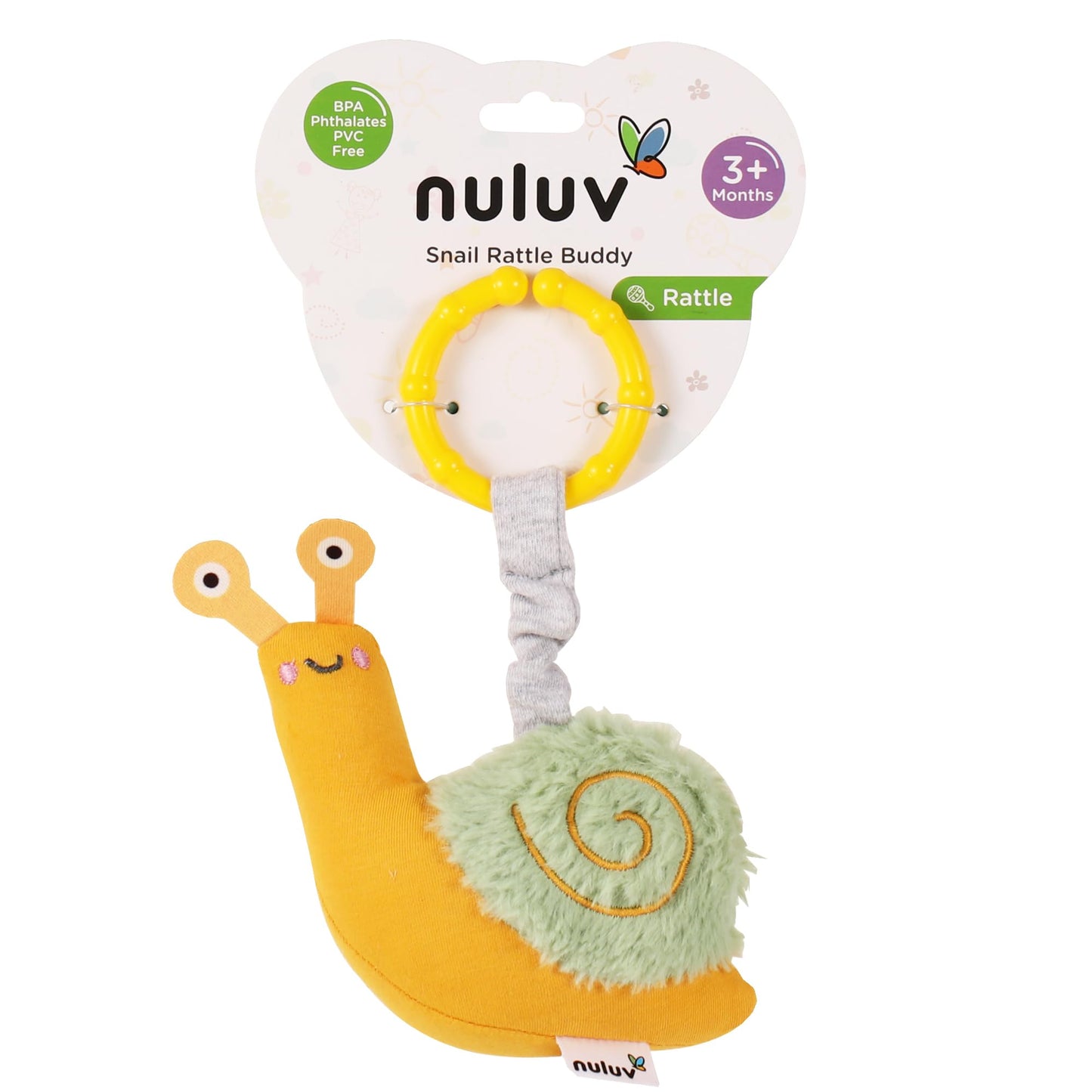 ๐ NULUV Snail Rattle Buddy | Soft Sensory Toy for Babies 3+ Months