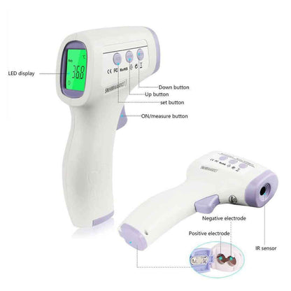 🎁 Hetieda No-Contact Infrared Thermometer Thermometer  White 3M To Adult